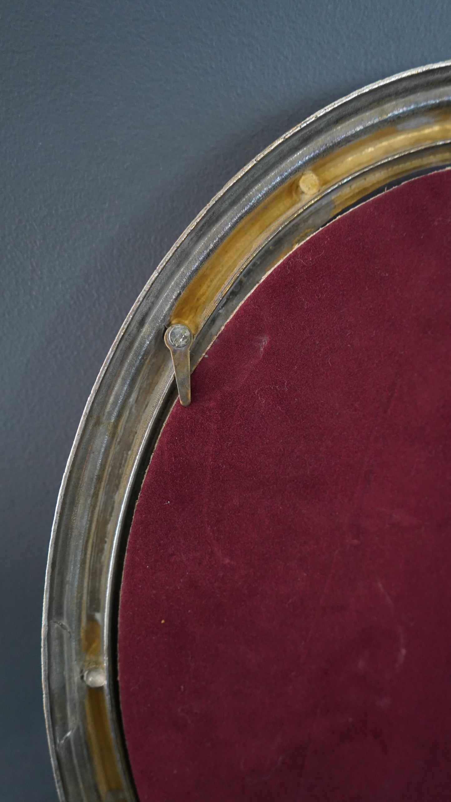 Art Nouveau Silver Plated Oval Frame with Lady and Floral Motif, Circa 1900