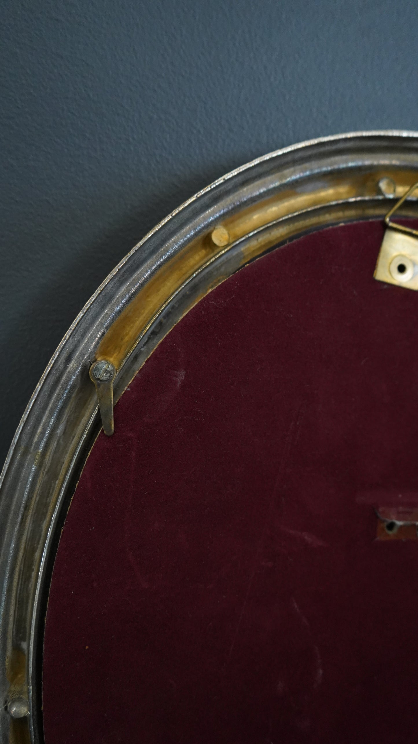 Art Nouveau Silver Plated Oval Frame with Lady and Floral Motif, Circa 1900