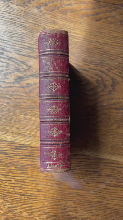 1868 Wordsworth Poetical Works Red Morocco Poetry Classic
