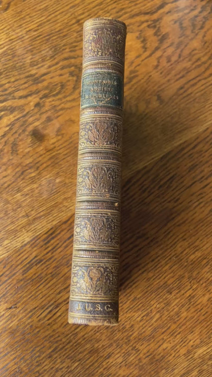 1796 "Reflections on the Rise and Fall of the Ancient Republics" Brown Half Leather Book