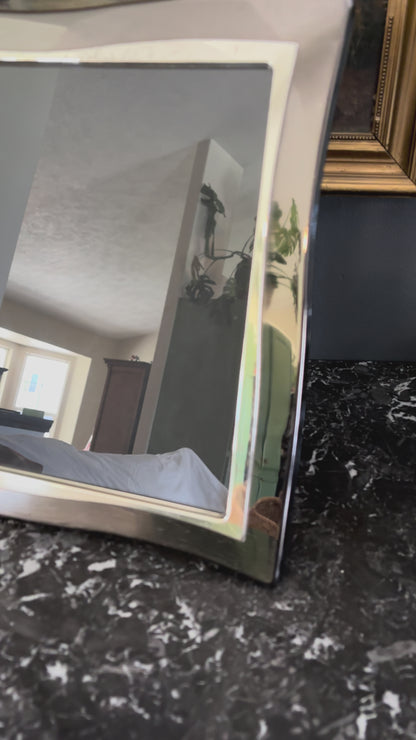 Late 20th Century Modernist Silver Plated Picture Frame with Curved Wave Design, Carr Silver-Plated Frame