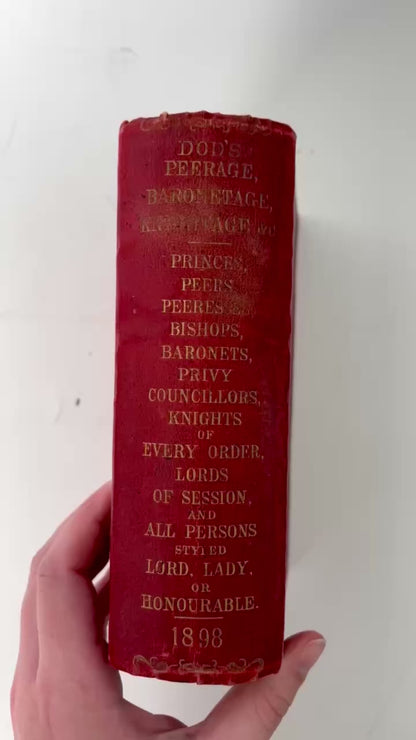 1898 Dod's Peerage Baronetage Knightage Victorian Red Cloth