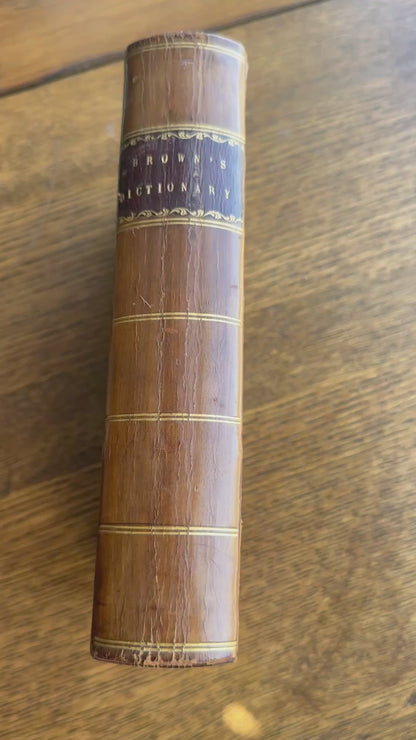 1846 "Brown’s Dictionary of The Holy Bible" Brown Half Leather Book