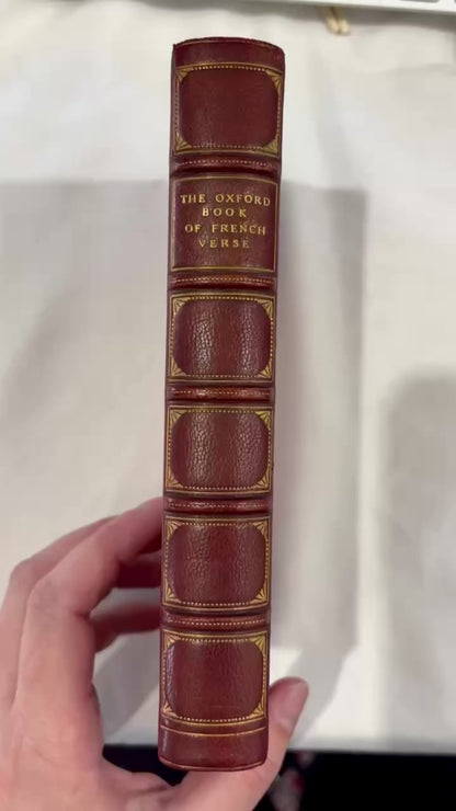 1908 Oxford Book of French Verse Fine Leather Poetry