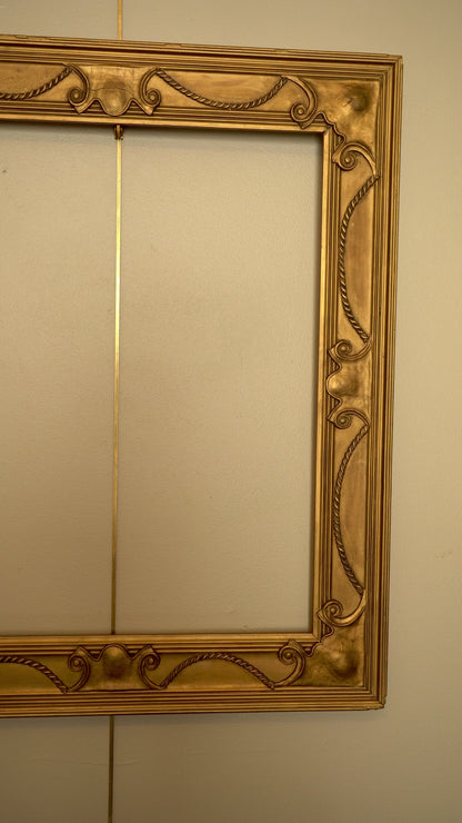 Antique Neoclassical Giltwood Frame with Rope & Cartouche Motifs, Late 19th Century