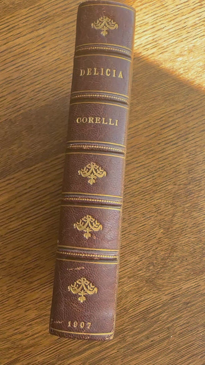 1907 "Delicia" Brown Half Leather Book