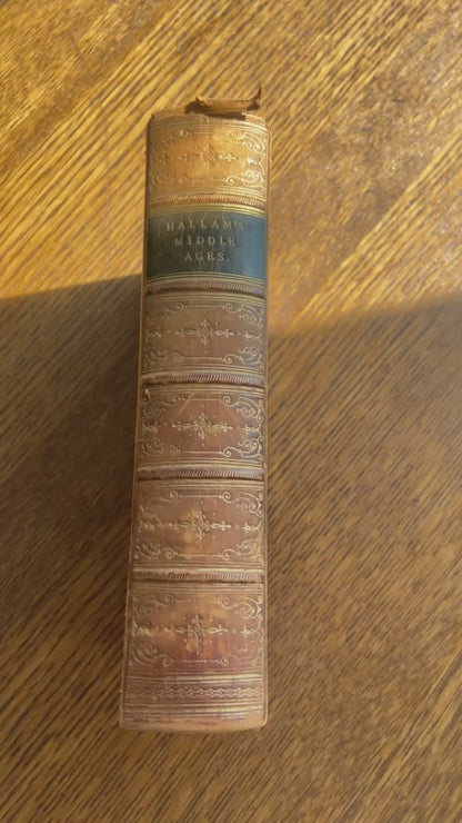1869 "View of the State of Europe During the Middle Ages" Full Brown Leather Book