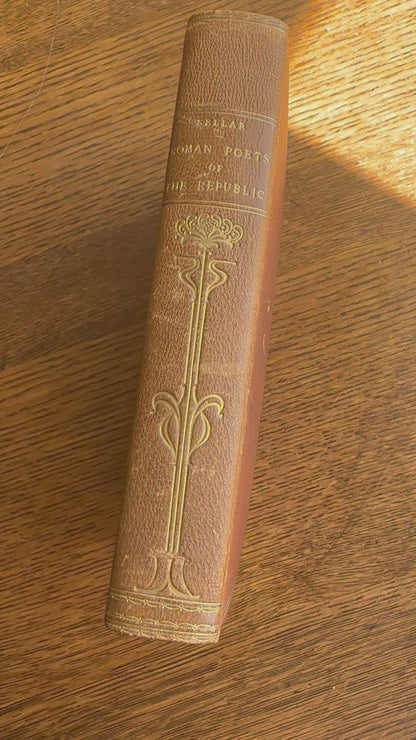 1839 "The Roman Poets of the Republic" Brown Full Leather Book