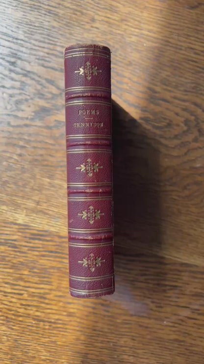 1875 Tennyson Poems Fine Leather Binding Victorian Poetry