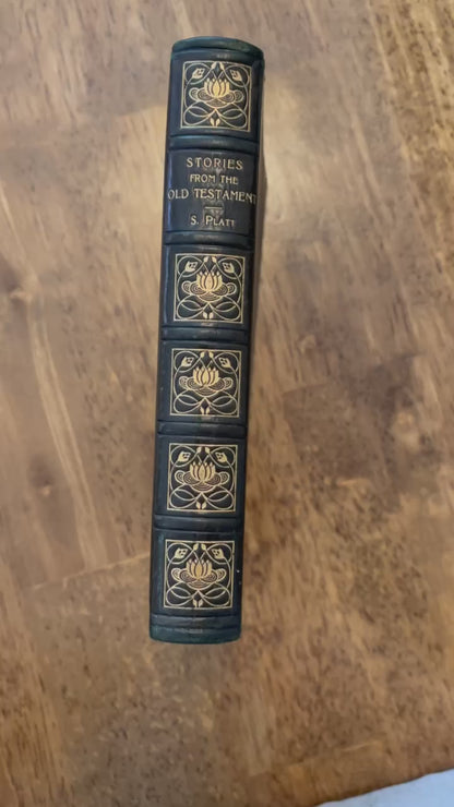 1908 Old Testament Stories Prize Binding Art Nouveau Leather