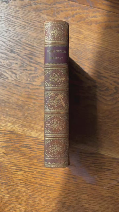 1893 "John Wyclif" Brown Full Tree-Calf Leather Book