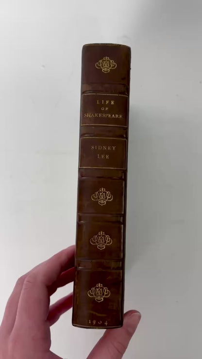 1904 Life of William Shakespeare Half Leather Biography