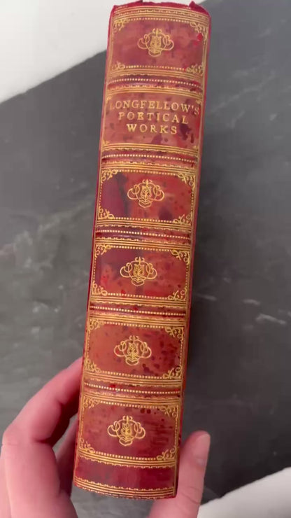 1908 Longfellow Poetical Works Full Leather