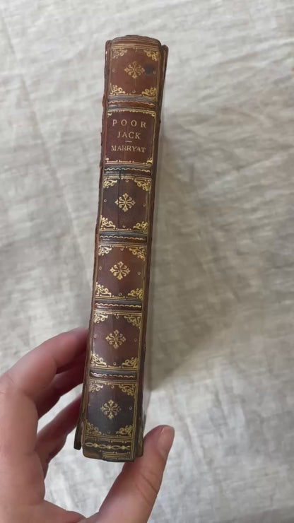 Poor Jack Captain Marryat Antique Leather Book 1909 Prize Binding