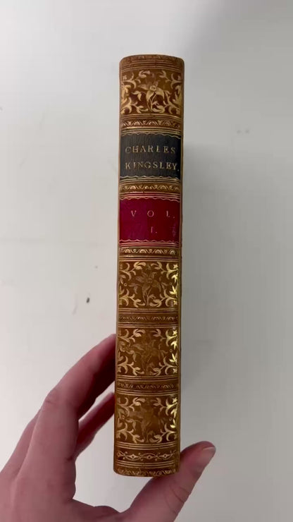 1882 Charles Kingsley Letters Memoirs Prize Binding 2 Vols