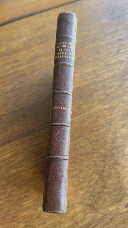 1923 "The Causes for the Loss of the Battle of Waterloo" Fine Binding, Full Leather Book