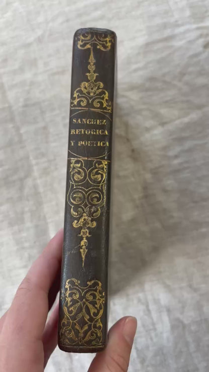 Sanchez Principios de Retorica y Poetica 1840 Antique Spanish Leather Book