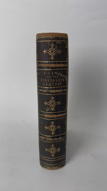 1869 Poets of the Nineteenth Century Full Leather Illustrated Book