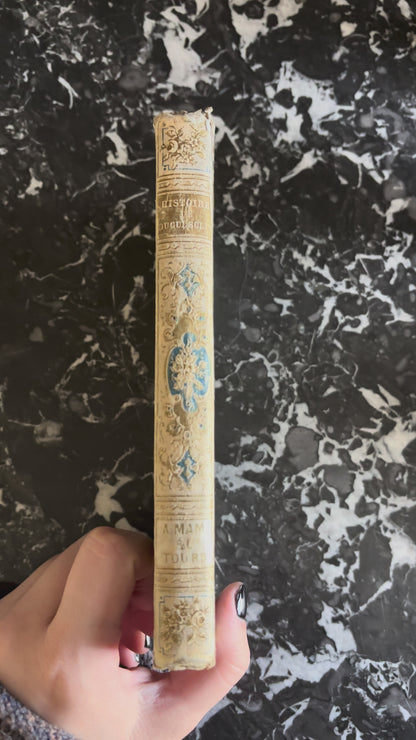 1856 French History Cartonnage Prize Book Bertrand du Guesclin Mame