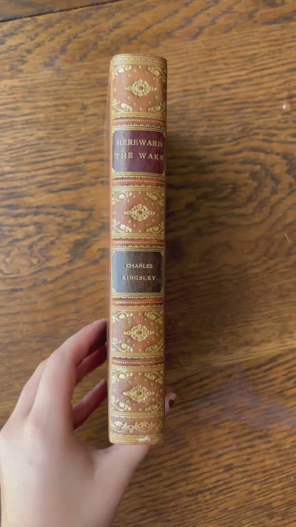 1912 Hereward the Wake by Charles Kingsley, Historical Novel in Fine Tree Calf Binding
