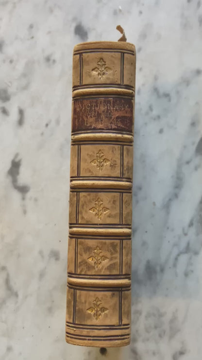 1893 " A Smaller Dictionary of the Bible " Light Brown Full Leather Book