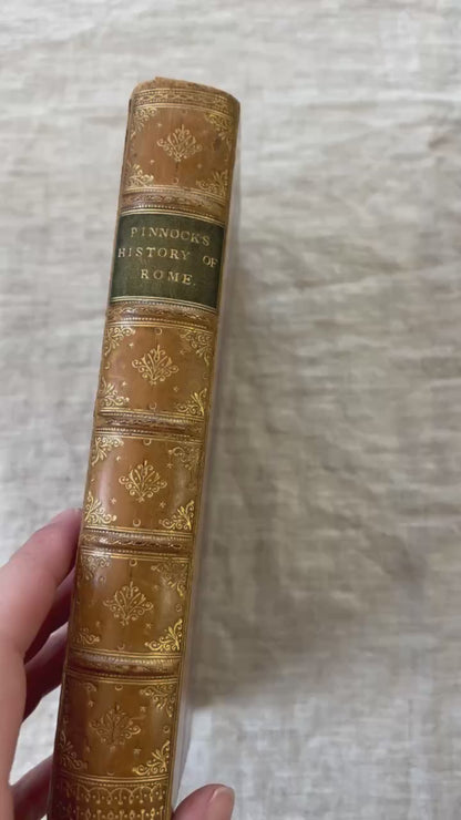 Pinnock's History of Rome 1832 Antique Half Leather Book