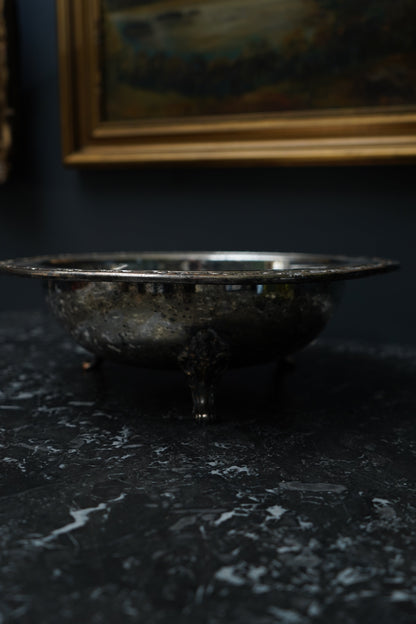 Antique Silver Plated Footed Serving Bowl