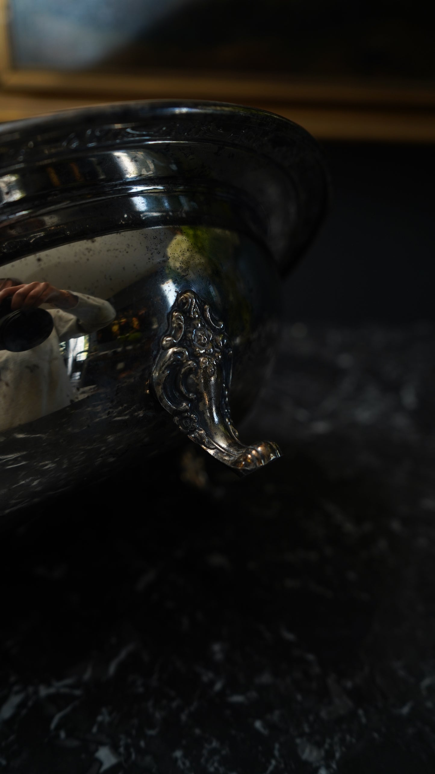 Antique Silver Plated Footed Serving Bowl