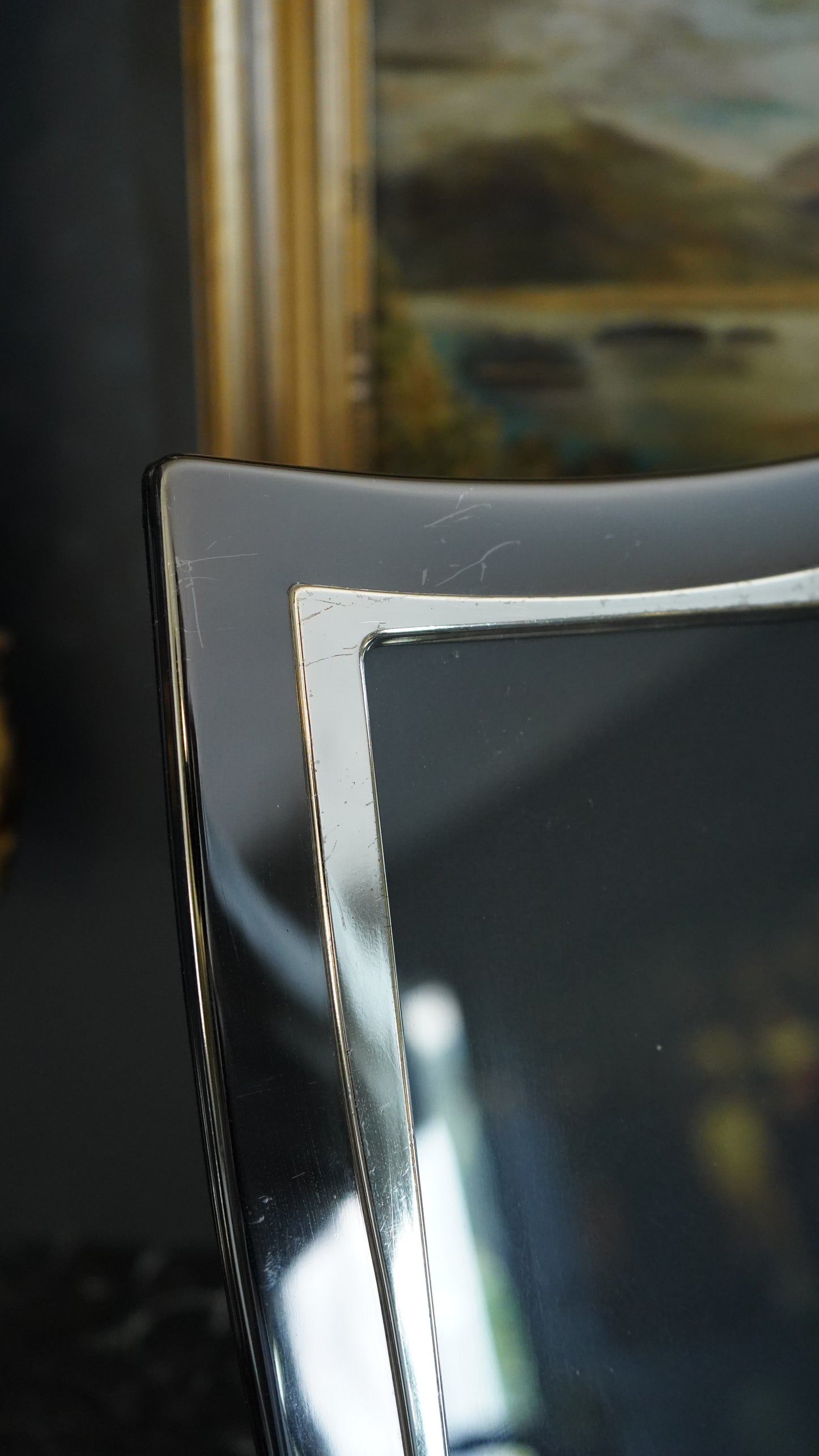 Late 20th Century Modernist Silver Plated Picture Frame with Curved Wave Design, Carr Silver-Plated Frame