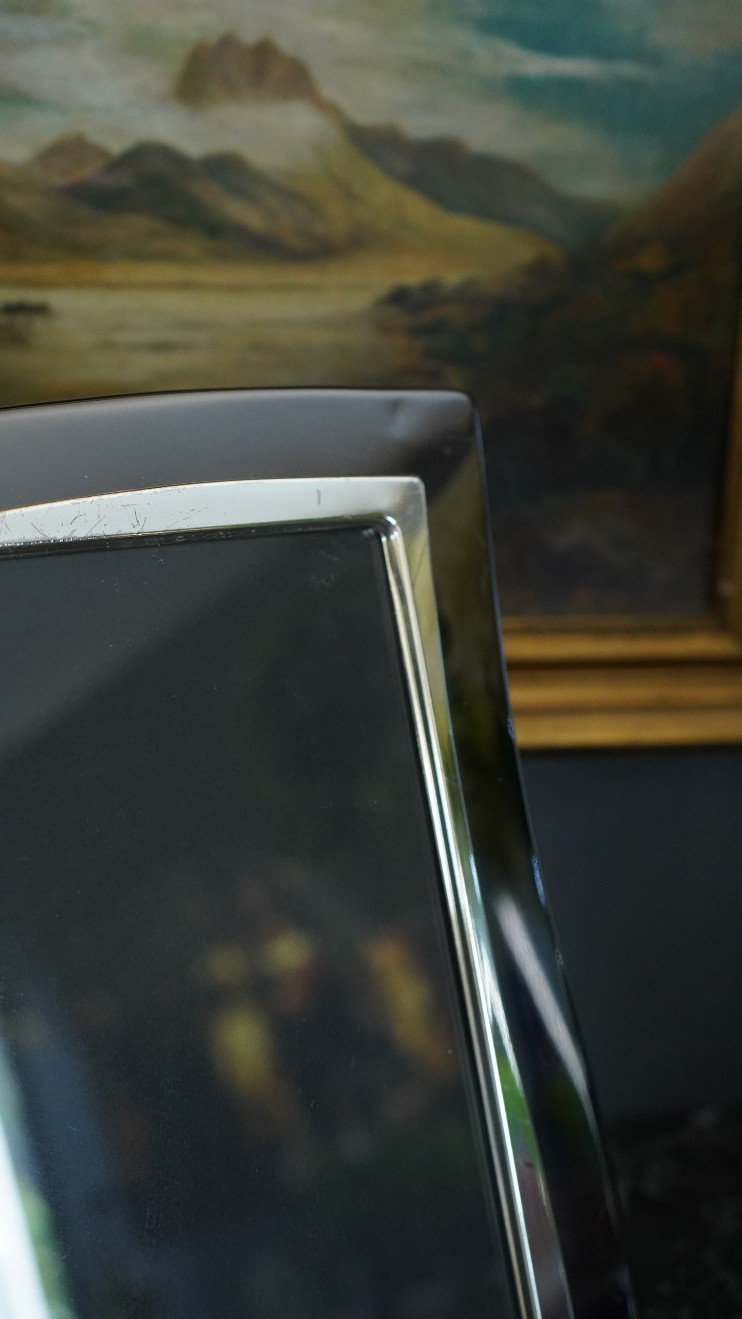 Late 20th Century Modernist Silver Plated Picture Frame with Curved Wave Design, Carr Silver-Plated Frame