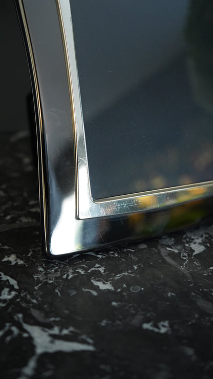 Late 20th Century Modernist Silver Plated Picture Frame with Curved Wave Design, Carr Silver-Plated Frame