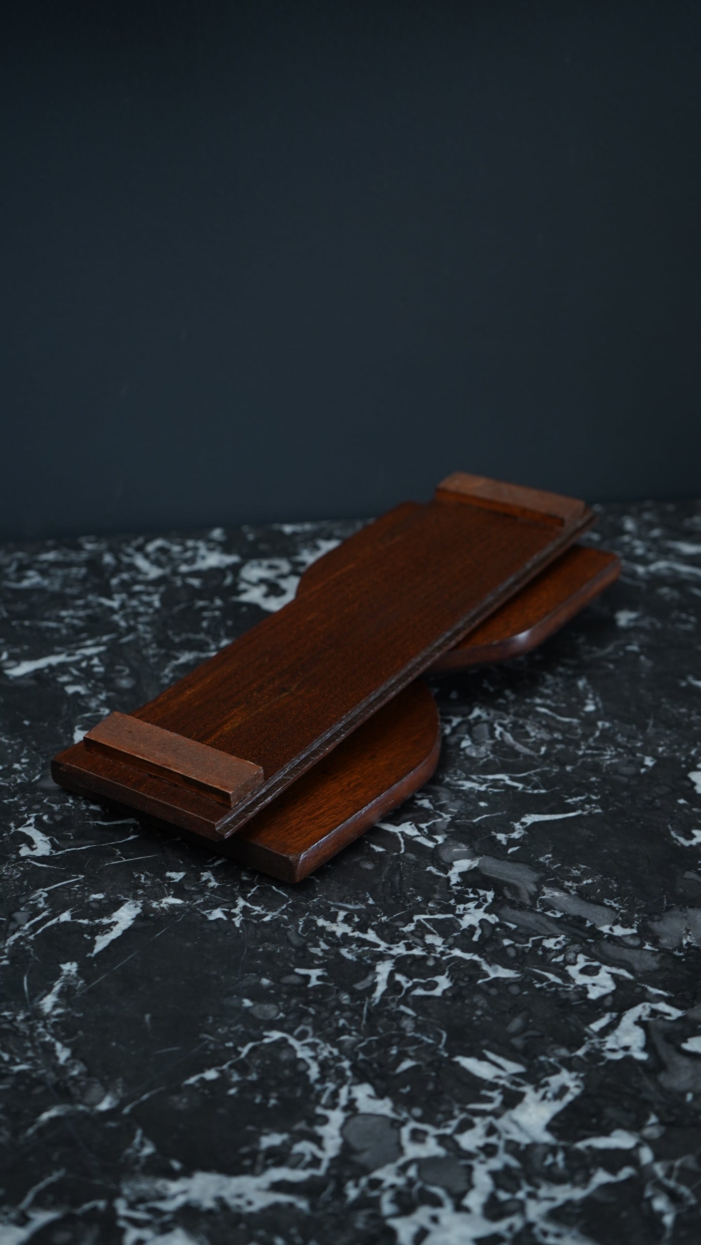 Antique Gothic Revival Folding Book Slide in Oak and Brass, c. 1890