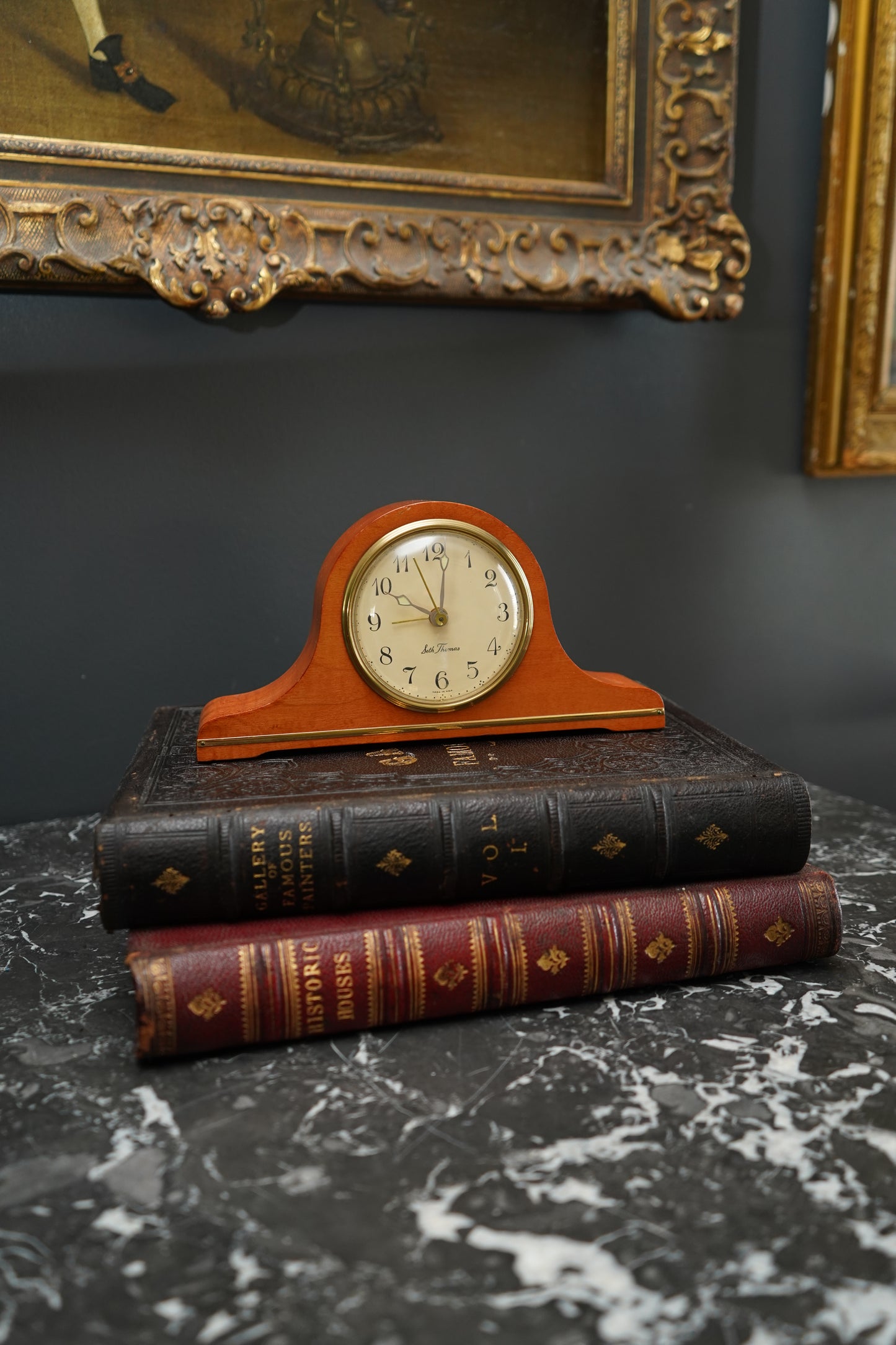 Vintage Seth Thomas Electric Mantel Clock – Mid-Century Tambour Alarm