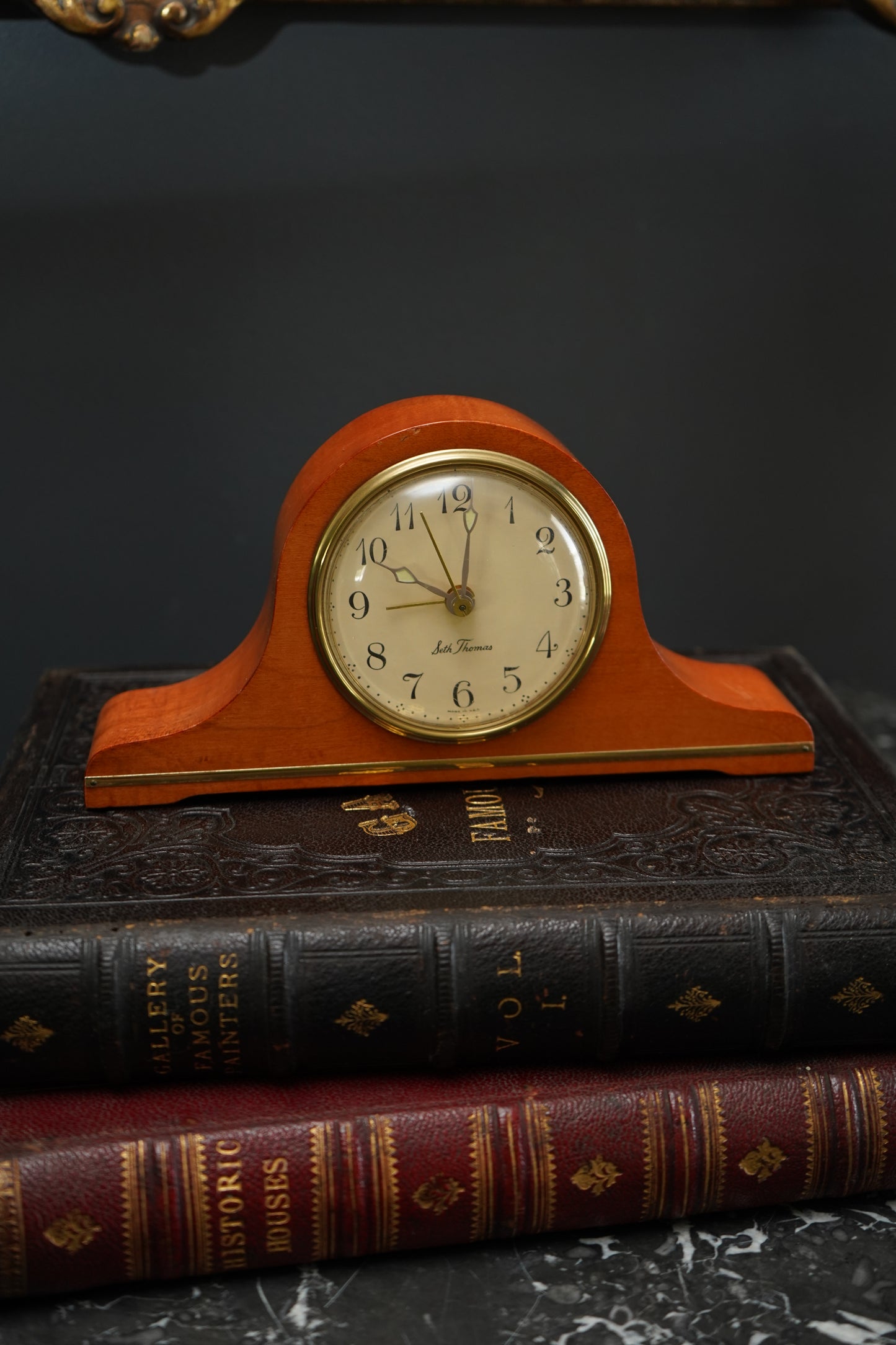 Vintage Seth Thomas Electric Mantel Clock – Mid-Century Tambour Alarm