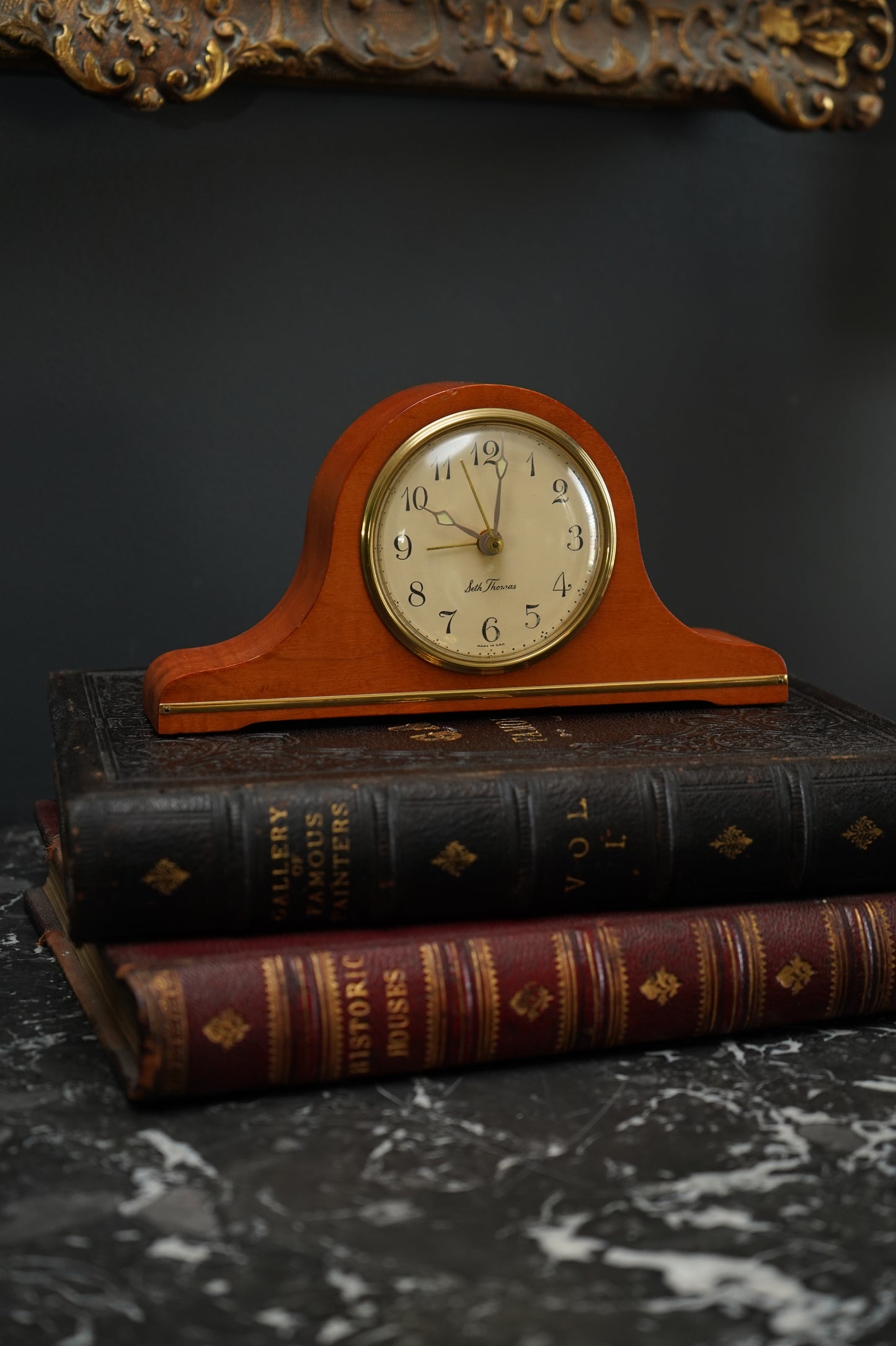 Vintage Seth Thomas Electric Mantel Clock – Mid-Century Tambour Alarm