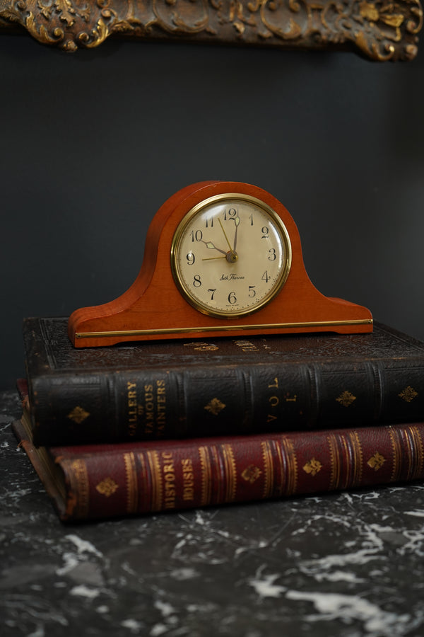 Vintage Seth Thomas Electric Mantel Clock – Mid-Century Tambour Alarm secondary view