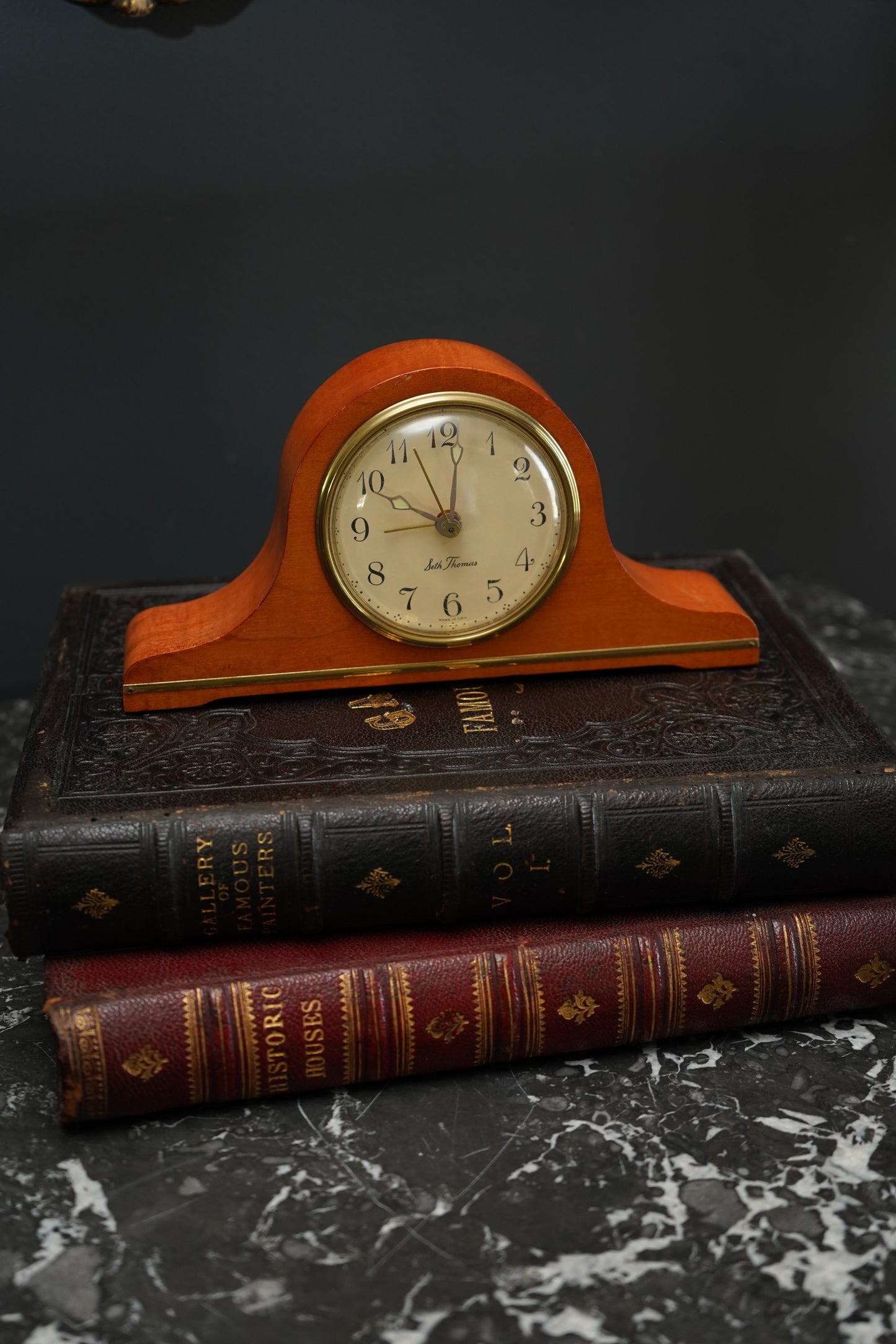 Vintage Seth Thomas Electric Mantel Clock – Mid-Century Tambour Alarm