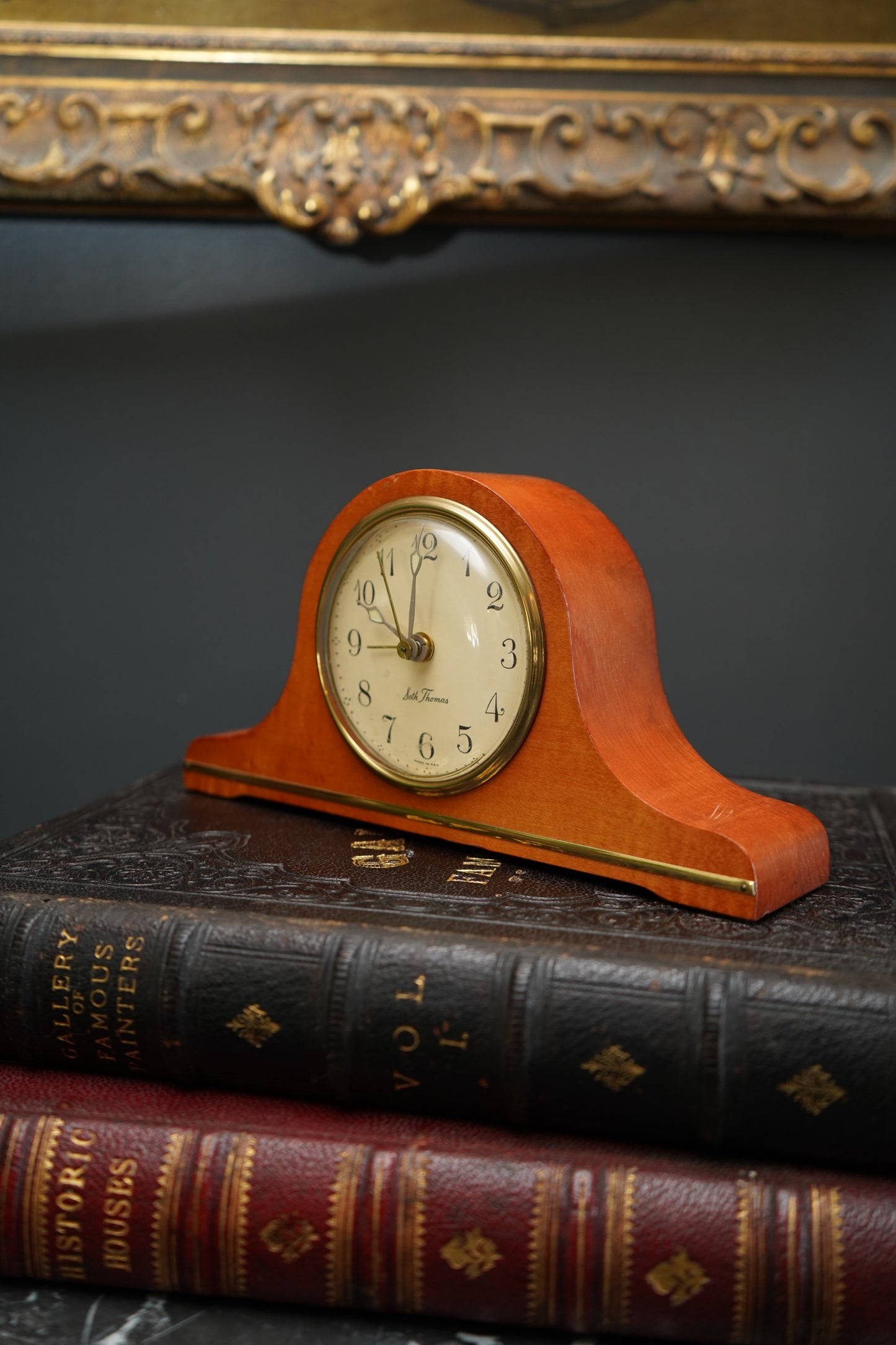 Vintage Seth Thomas Electric Mantel Clock – Mid-Century Tambour Alarm