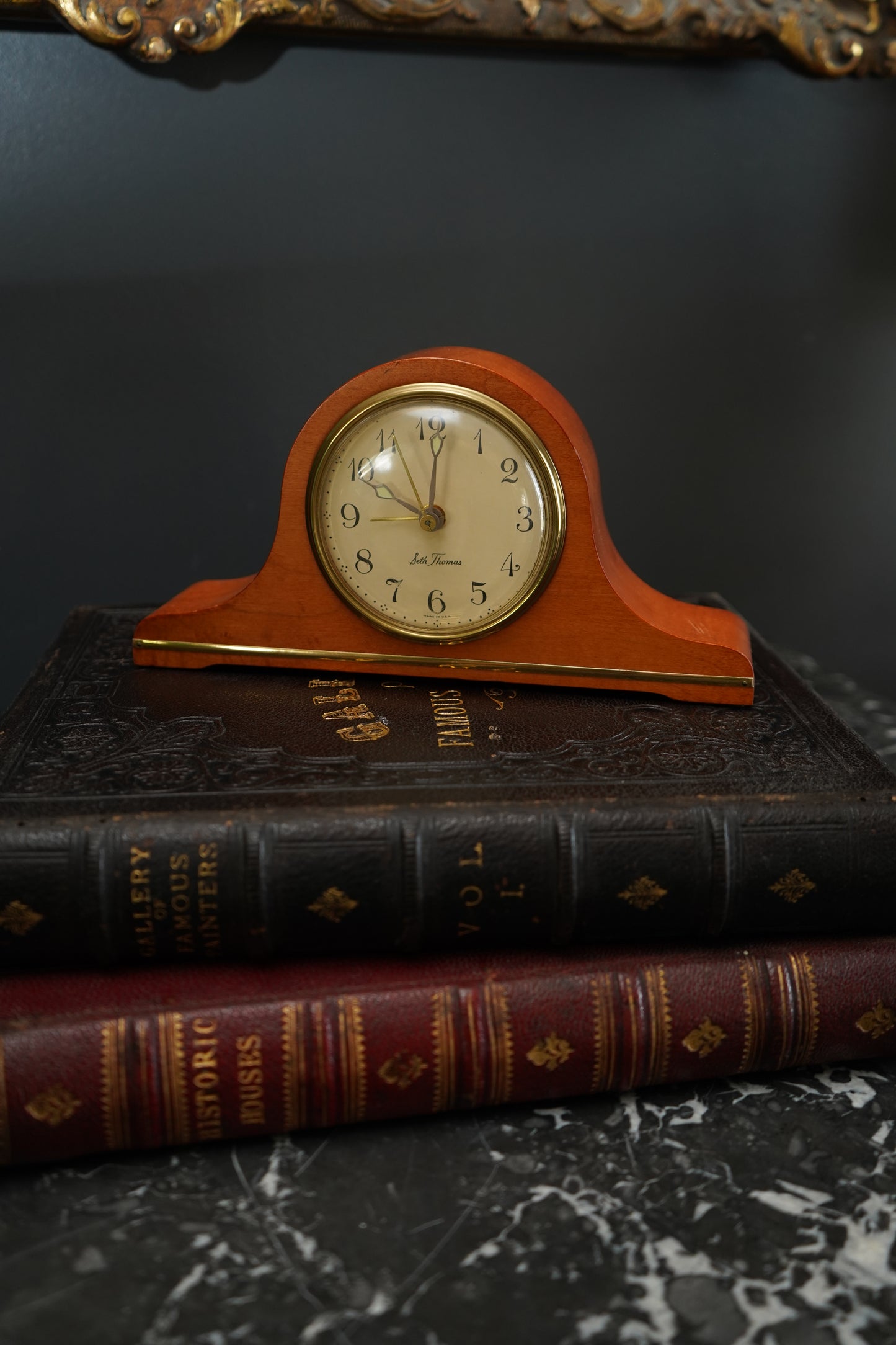 Vintage Seth Thomas Electric Mantel Clock – Mid-Century Tambour Alarm