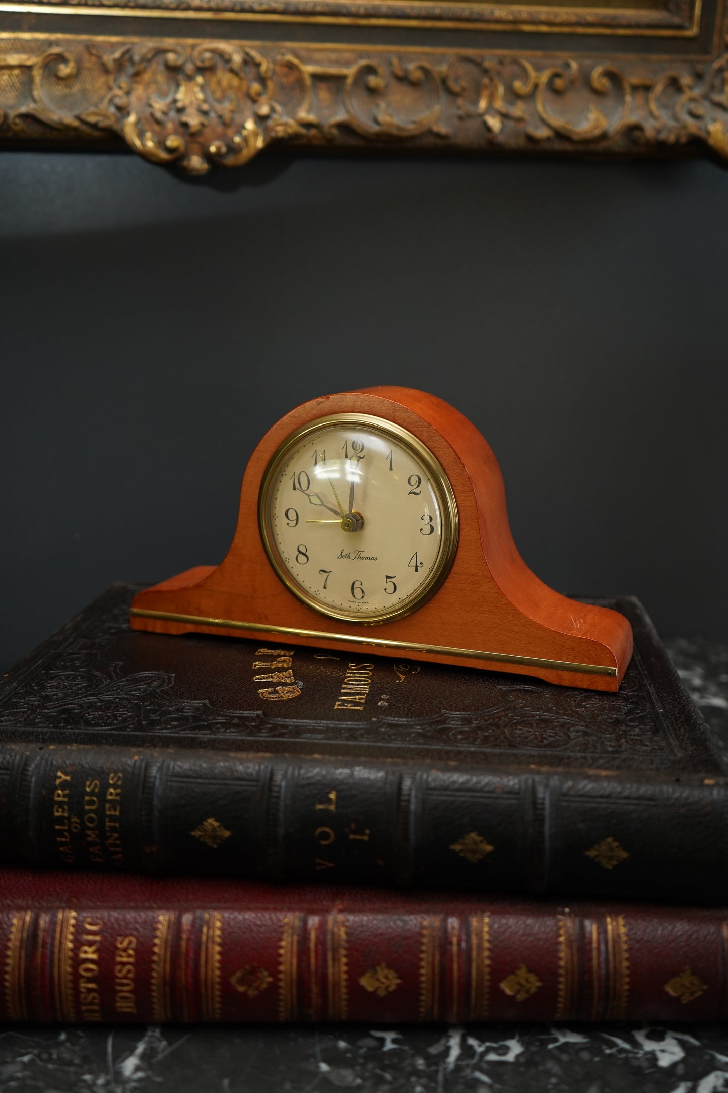 Vintage Seth Thomas Electric Mantel Clock – Mid-Century Tambour Alarm