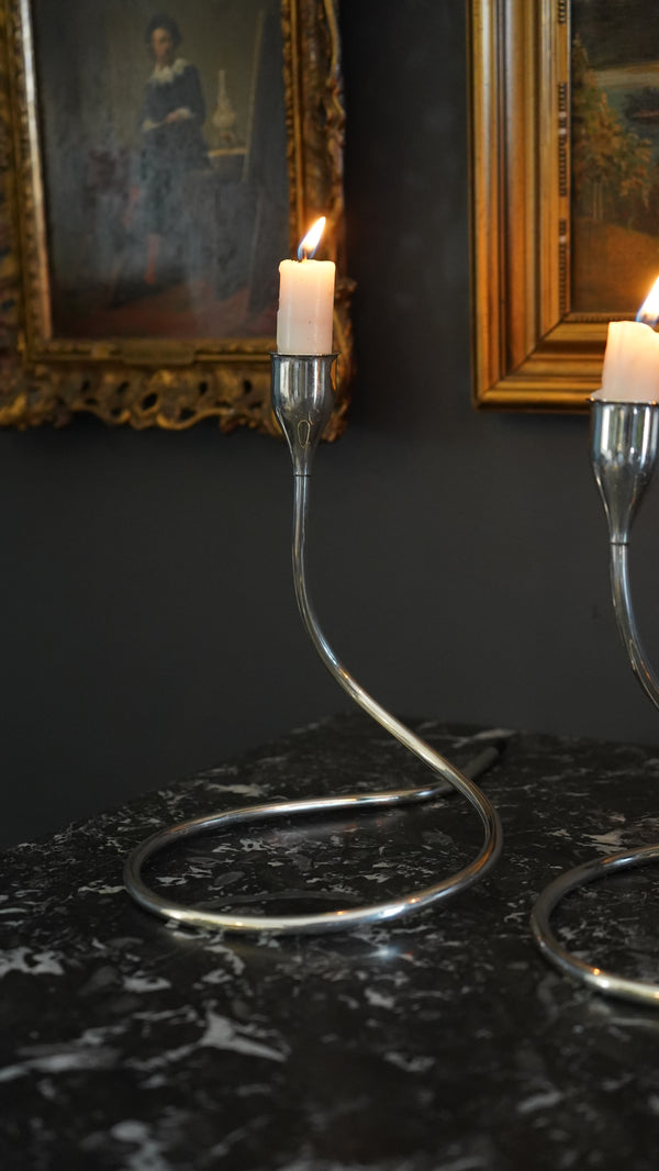 Towle Sterling Silver Modernist Candleholders – Mid-Century Sculptural Design (Set of 3) secondary view