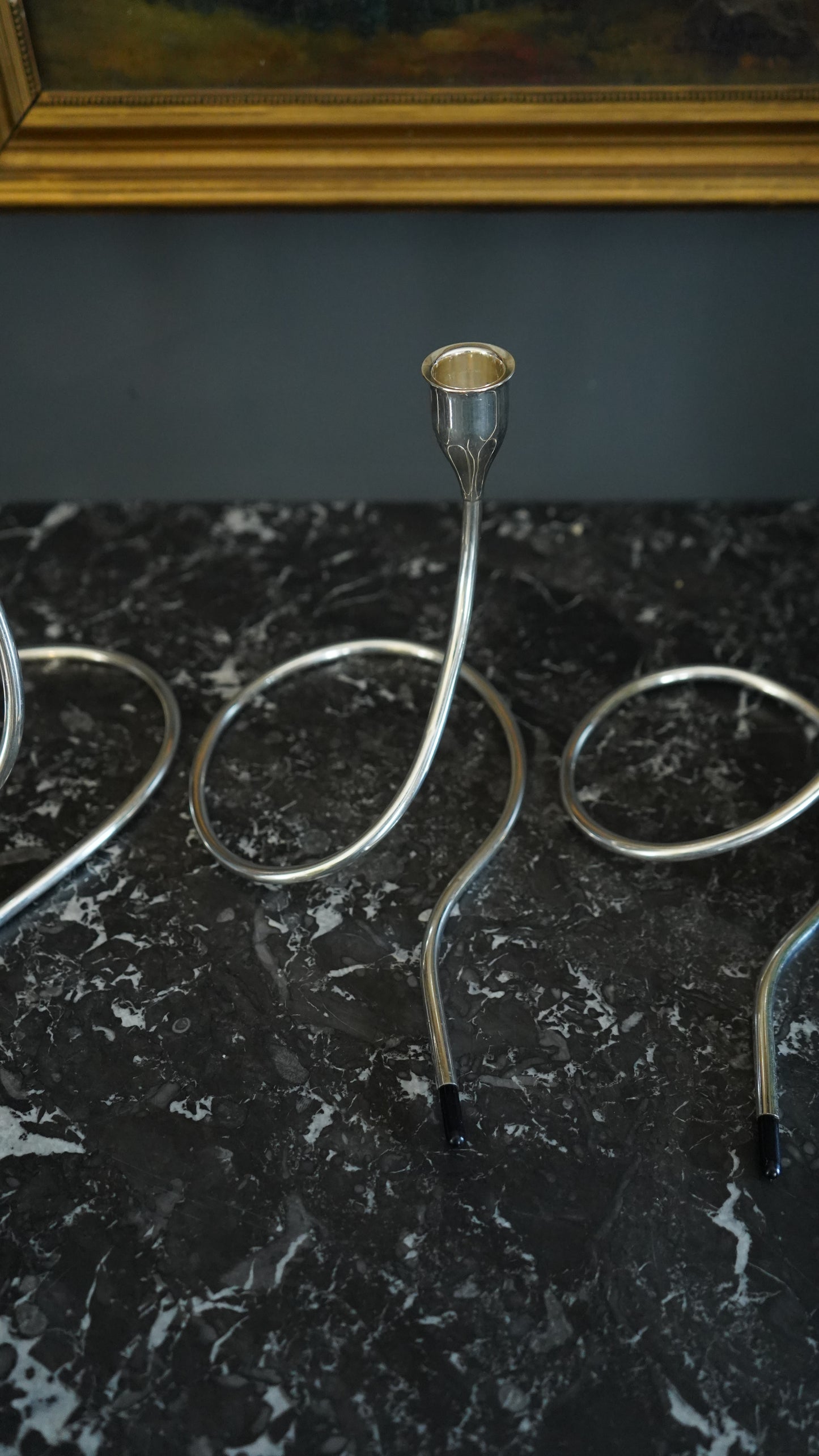 Towle Sterling Silver Modernist Candleholders – Mid-Century Sculptural Design (Set of 3)